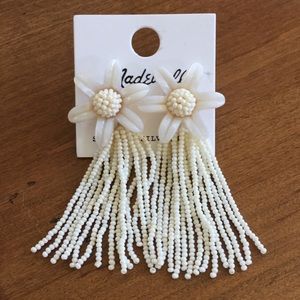 Madewell Beaded Tassel Flower Earrings